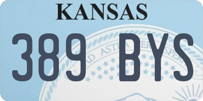 KS license plate 389BYS