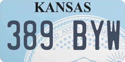 KS license plate 389BYW