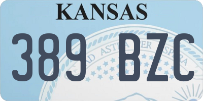 KS license plate 389BZC