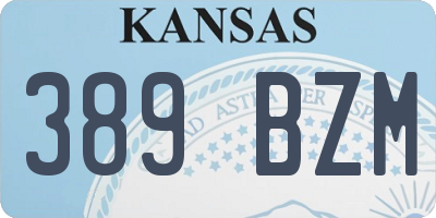 KS license plate 389BZM