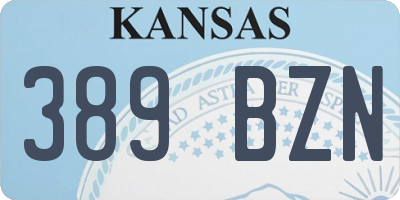 KS license plate 389BZN