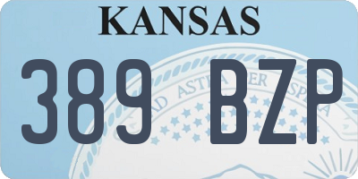 KS license plate 389BZP
