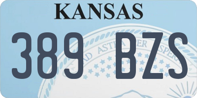 KS license plate 389BZS
