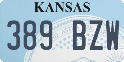 KS license plate 389BZW