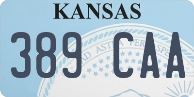 KS license plate 389CAA
