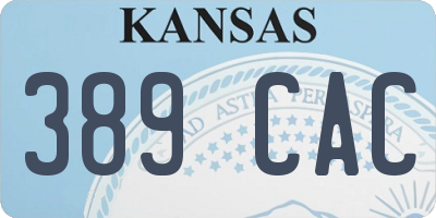 KS license plate 389CAC