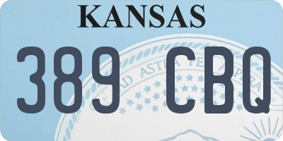 KS license plate 389CBQ