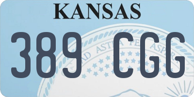 KS license plate 389CGG