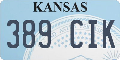 KS license plate 389CIK