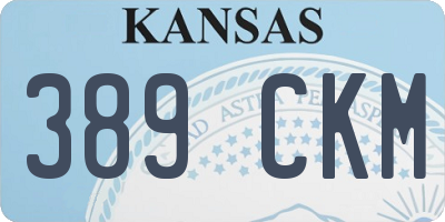 KS license plate 389CKM