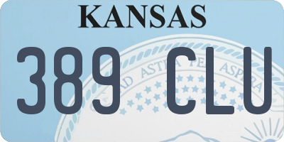 KS license plate 389CLU