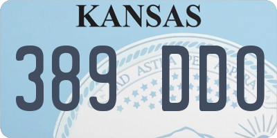 KS license plate 389DDO