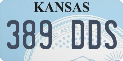 KS license plate 389DDS