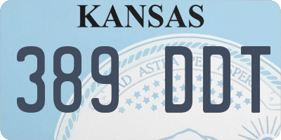KS license plate 389DDT