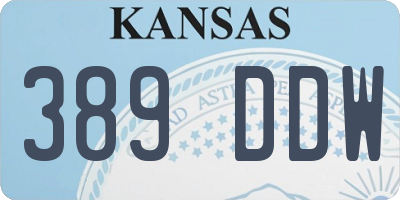 KS license plate 389DDW