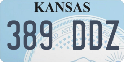 KS license plate 389DDZ