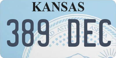 KS license plate 389DEC