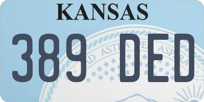 KS license plate 389DED