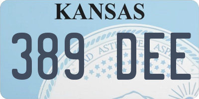 KS license plate 389DEE
