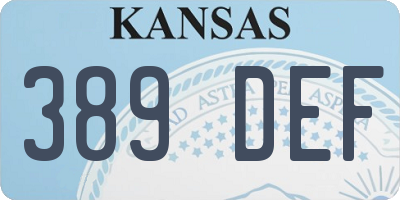 KS license plate 389DEF