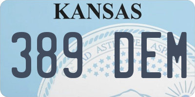 KS license plate 389DEM
