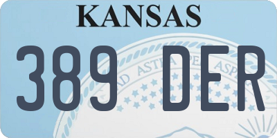 KS license plate 389DER