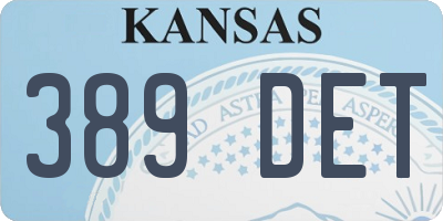 KS license plate 389DET