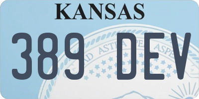 KS license plate 389DEV