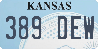 KS license plate 389DEW