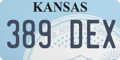 KS license plate 389DEX