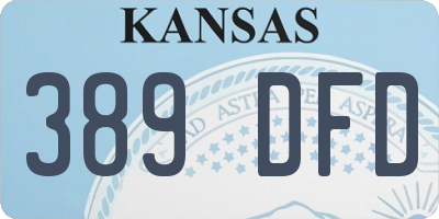 KS license plate 389DFD