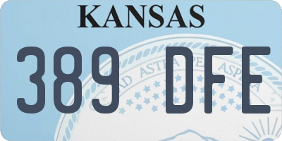 KS license plate 389DFE