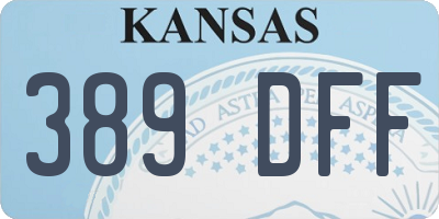 KS license plate 389DFF