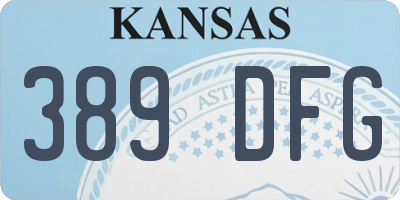 KS license plate 389DFG