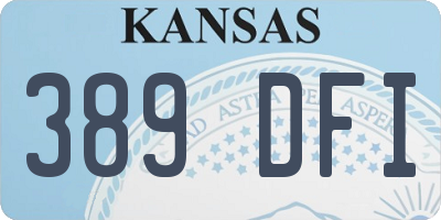 KS license plate 389DFI