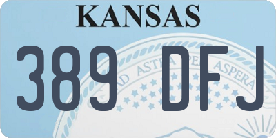 KS license plate 389DFJ