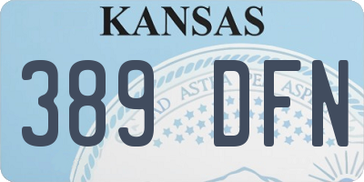 KS license plate 389DFN
