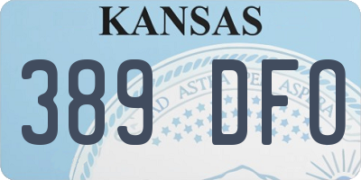 KS license plate 389DFO