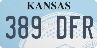KS license plate 389DFR