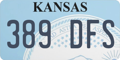 KS license plate 389DFS