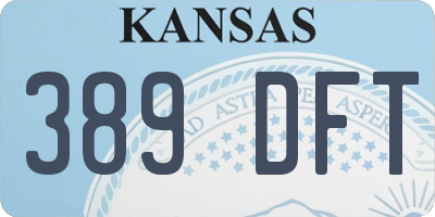 KS license plate 389DFT