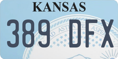 KS license plate 389DFX