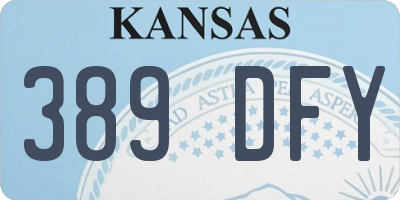 KS license plate 389DFY