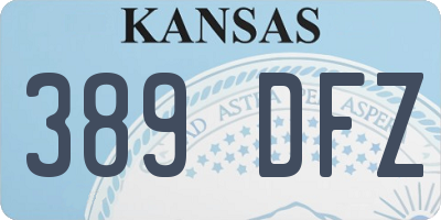 KS license plate 389DFZ