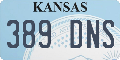 KS license plate 389DNS