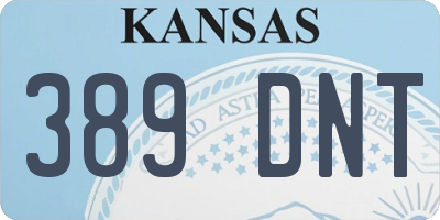KS license plate 389DNT