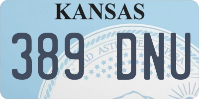 KS license plate 389DNU