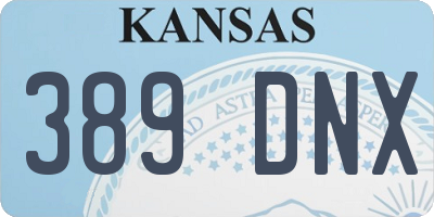 KS license plate 389DNX