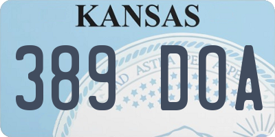 KS license plate 389DOA