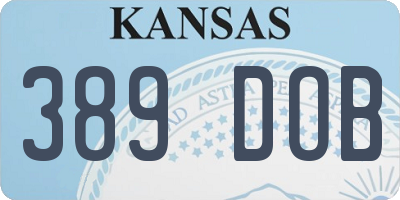 KS license plate 389DOB